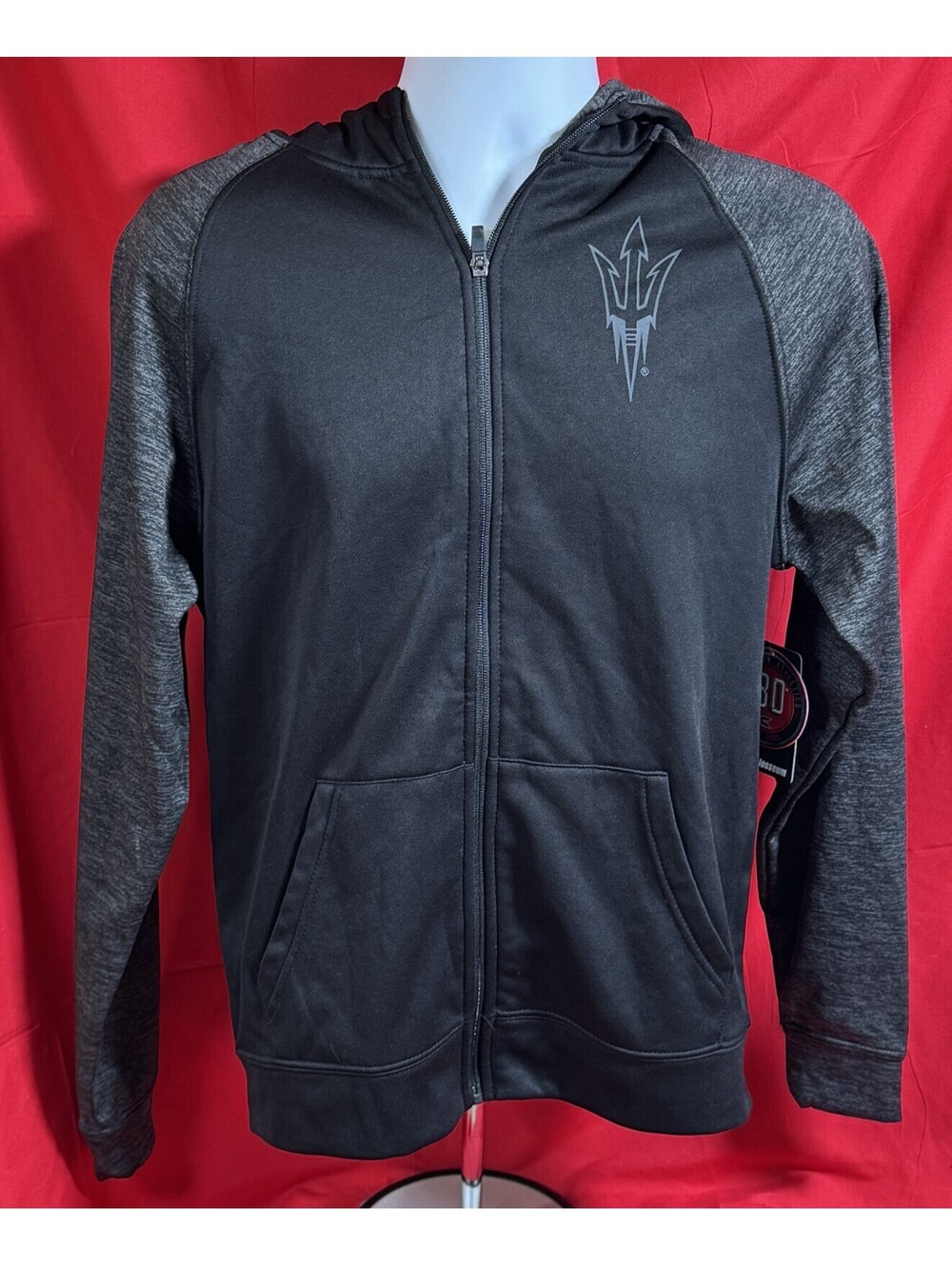 Arizona State Sun Devils Blackout Full-Zip Hoodie Colosseum Men's Small NWT